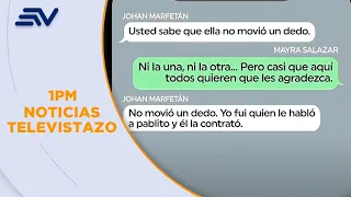 Mayra Salazar fue recomendada del juez Johan Marfetán en la Corte de Justicia|Televistazo | Ecuavisa