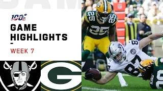 Raiders vs. Packers Week 7 Highlights | NFL 2019