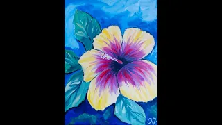 Happy Bloom (Hibiscus) - Acrylic Step-by-Step Painting
