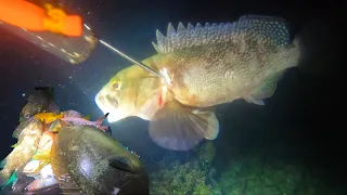 hindi na halos makaalis sa spot night spearfishing