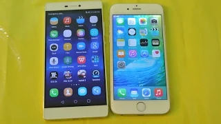 Huawei P8 vs iPhone 6 iOS 9 - Apps Opening Speed Test HD