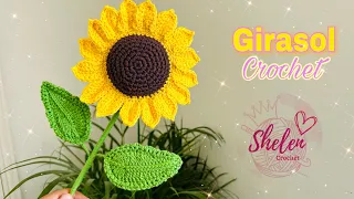 Girasol a crochet 🌻🧶💕 FORMA 2🥰 #floresamarillas #flores #girasol #girasoles