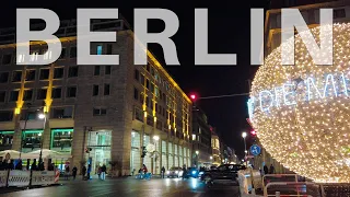Berlin walking Mitte 2 🇩🇪 Christmas Lights Friedrichstraße [4k] Germany (2019)
