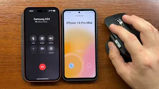 Samsung Galaxy A54 with Logi MX Master 3S Mouse Incoming Call and Outgoing Call to iPhone 14 Pro Max