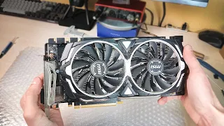 MSI GTX 1070 ARMOR OC замена термопасты и термопрокладок