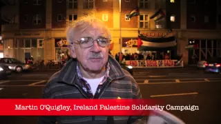 Protest at opening of Israeli 'Made in Israel'  Film Festival,  Dublin, 4th December 2013