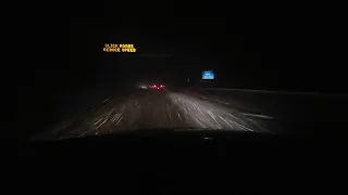 Snowstorm Night Driving | Driving ASMR - No Talking,  No Music