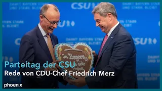 Rede Friedrich Merz (Parteichef CDU) auf dem Parteitag der CSU am 23.09.23