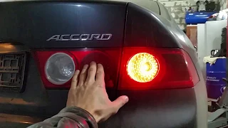 Honda Accord cl 7- cl 9 Замена габаритных ламп на крышке багажника.