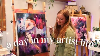 ART VLOG | an honest day in my life as an artist✨mixed media painting + future ideas~Studio Vlog 109