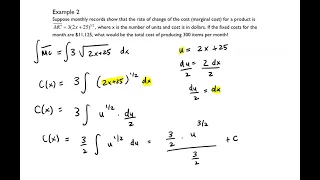 Applications of the Indefinite Integral in Business and Economics Part 1
