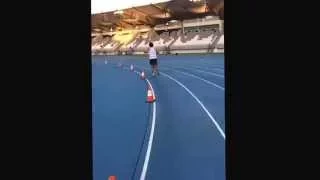 Guinness world record attempt. Fastest male mile while hula hooping