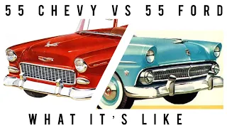 This vs that comparison 1955 Chevy vs 1955 Ford