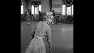 Marilyn Monroe and Cary Grant at the skating rink. "Monkey Business" 1952