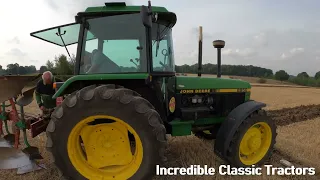 1990 John Deere 2850 3.9 Litre 4-Cyl diesel 4x4 Tractor (86 HP) with Kverneland Plough