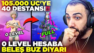 0 LEVEL HESABA BEDAVA BUZ DİYARI ÇIKARDIK!! 105.000 UC 40 DESTANSI BİRDEN ÇIKTI! | PUBG MOBILE