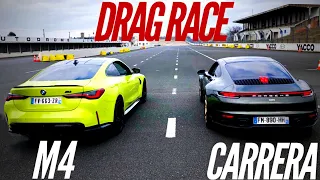 BMW M4 G82 vs PORSCHE 992 CARRERA : DRAG RACE