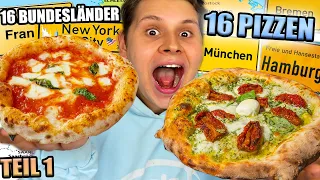 Ich ESSE 16 PIZZAS in 16 BUNDESLÄNDERN😰🍕(TEIL 1) - MIT WELTMEISTER PIZZA🥇+ BESTE PIZZA DEUTSCHLANDS⭐