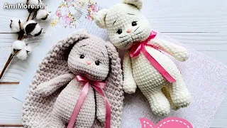 Амигуруми: схема Зайка Мия и Котик Тим. Игрушки вязаные крючком - Free crochet patterns.