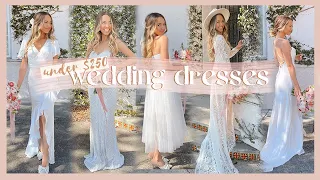 WEDDING DRESSES UNDER $250 | try on haul & celebrating 2 years of marriage! ✨