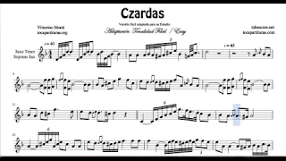 Czardas Video Sheet Music for Tenor and Soprano Sax Classical Music Score