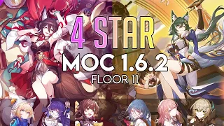 QINGQUE GAMBLES HER WAY TO THE TOP | 4 STAR ONLY | MOC 11 [1.6.2] | Honkai Star Rail