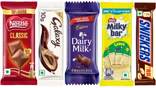 Nestle vs Galaxy vs Dairy Milk vs Milkybar vs Snickers choclate unboxing review #chocolate #unboxing