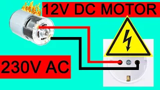 12V DC Motor VS 230V AC (experiment)