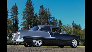 MetalWorks 1955 Chevy ProTouring build. The TriFive sits on an Art Morrison chassis w/ an LS3 engine