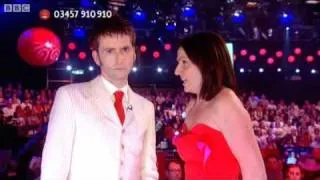 David Tennant Kisses Davina McCall - Red Nose Day 2009 - Comic Relief - BBC