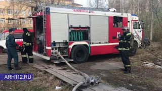 Пожар на пр Никольском в Архангельске