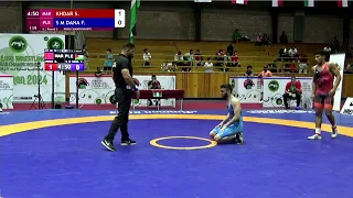 Souhaib KHDAR MAR vs  Faisal S M DANA PLE   2024 U17 & U23 Arab Championship   Rnd 3   GR 72 kg