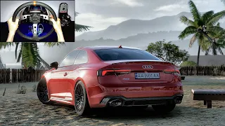 940BHP Audi RS5 Coupe - Forza Horizon 5 | Steering Wheel Gameplay