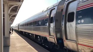 Amtrak Carolinian 80 Arriving Greensboro & Departing Raleigh With a Nice Crew and Nice K5LA