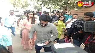 Jr. NTR and his Family Members cast their vote | #TelanganaElections2018