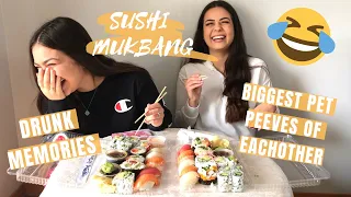 SUSHI MUKBANG (EATING SHOW) + Q&A | Meet my Sister!