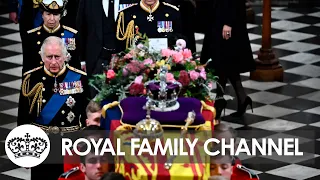 Queen's Coffin Leaves Westminster Abbey Following Funeral