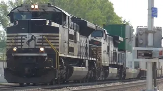 NS 1121 Leads an Intermodal through Pine, IN