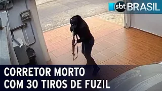 Corretor é executado com 30 tiros de fuzil na garagem de casa | SBT Brasil (07/06/21)