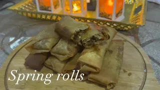 chicken spring roll recipe | chicken vegetable Chinese spring rolls