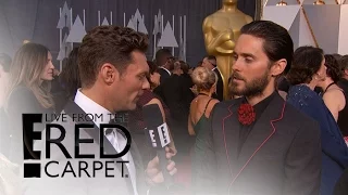 Jared Leto's Strange Way of Calming Oscars Nerves | Live from the Red Carpet | E! News