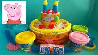 PEPPA PIG VERJAARDAGSTAART SPEELSET VAN KLEI ~ PEPPA PIG BIRTHDAY PLAY SET PLAY DOH