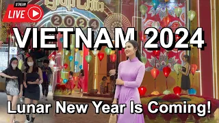 NEW YEAR 2024 VIETNAM 🇻🇳 Ho Chi Minh City New Year Decoration Walking Tour 2024