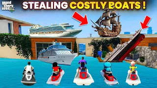 Shinchan Franklin Stealing Costly Boats in GTA V - Motu Patlu Nobita GTA V