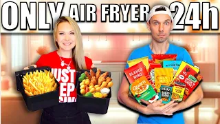 Only eating AIR FRYER FOOD for 24 HOURS! 😋 Amazing AirFryer hacks