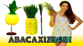 ABACAXIZE-SE!🍍DIY Luiminária, Camisa e Porta lápis - Paula Stephânia