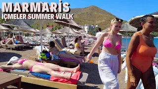 Marmaris İçmeler Beach, Summer Walk - July 2023 Turkey [4K UHD]