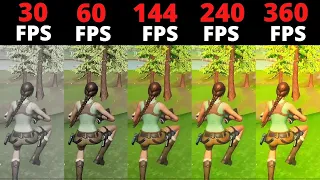 60 fps vs 144fps vs 240 fps vs 360fps Fortnite test