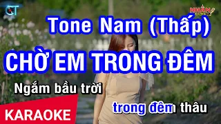 KARAOKE Chờ Em Trong Đêm Tone Nam (Tone Gm Dễ Hát) | Nhan KTV