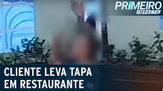 Pedestre bate em cliente dentro de restaurante | Primeiro Impacto (12/05/21)